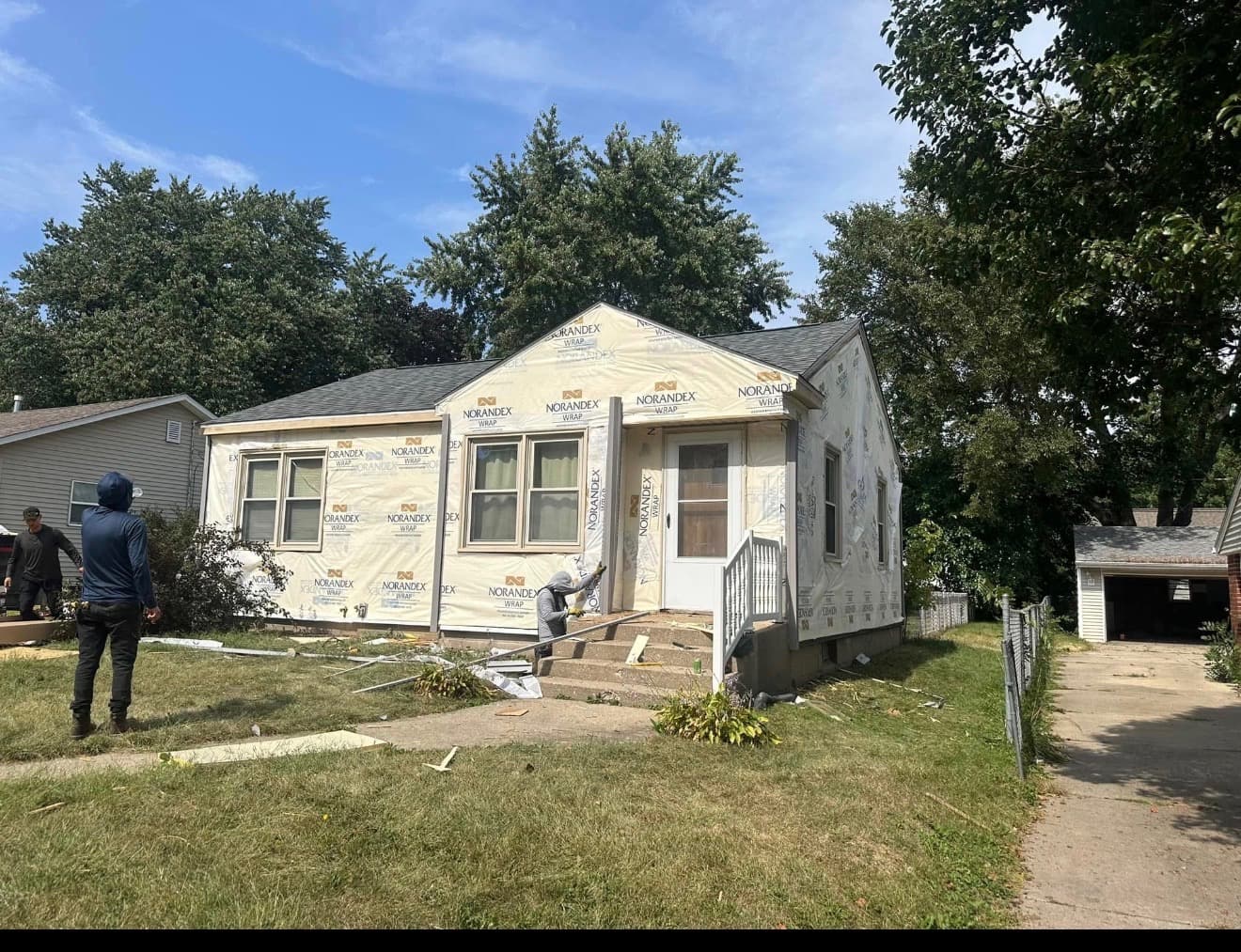 House wrap and siding prep